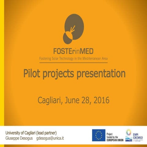 FOSTEr in MED Pilot project Conference in Cagliari 28/06/2016: pilots present...