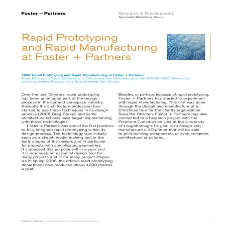 Foster + partners r&d rapid prototyping