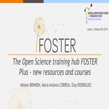 The Open Science training hub FOSTER Plus - new resources and courses
