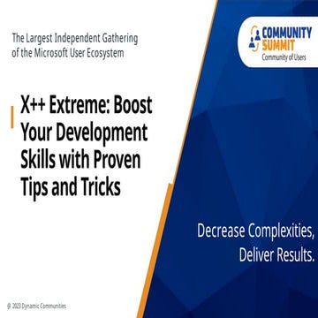 F&O Summit 2023 Speaker X++ Tips and Tricks.pptx