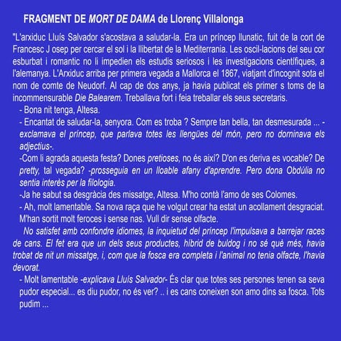 Mort de dama-Treball de diccionaris