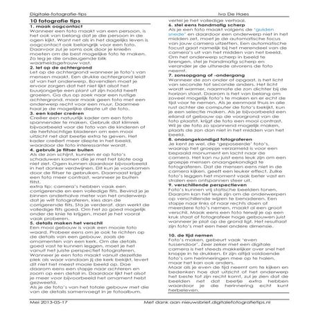 Tips voor de amateurfotograaf