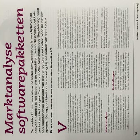 Marktanalyse softwarepakketten kinderopvang
