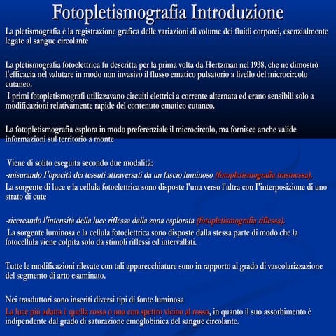 Fotopletismografia. Dott. Mauro Zanocchi