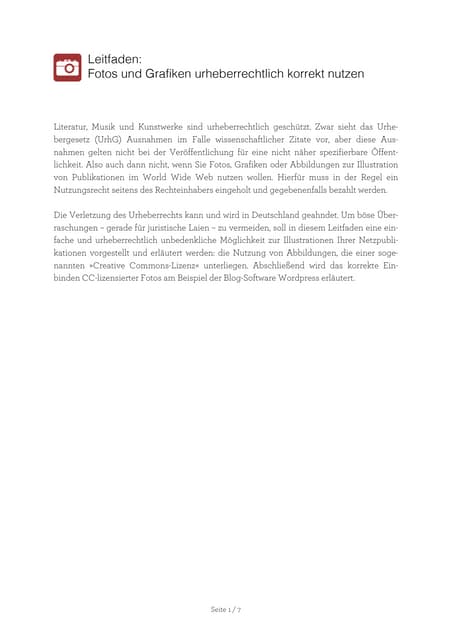Fotos und Grafiken urheberrechtlich korrekt nutzen