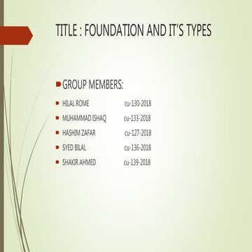 Foundation and its types 