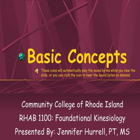 Foundational kinesiology module 1  basic concepts- jan 2011