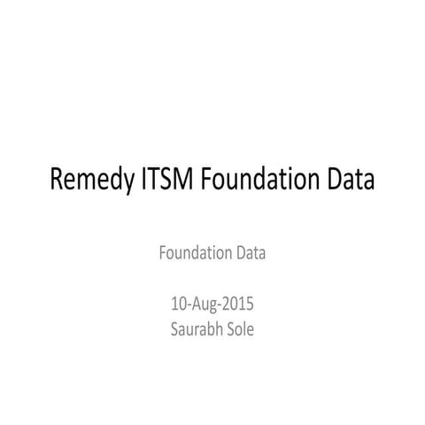 Foundation data for ITSM Change Management