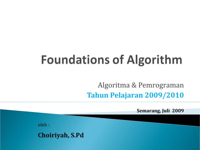 Foundation of algorithm