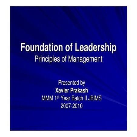 Foundation Of Leadership