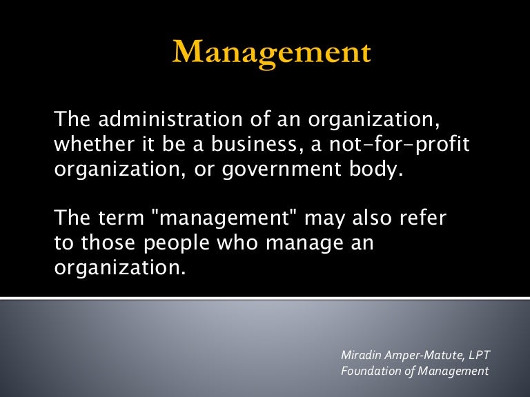 Foundation of management Chapter 1