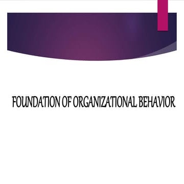 Foundation of organizational behavior