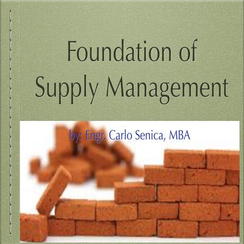 Foundation of supply management