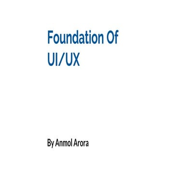 Foundation of UI/UX