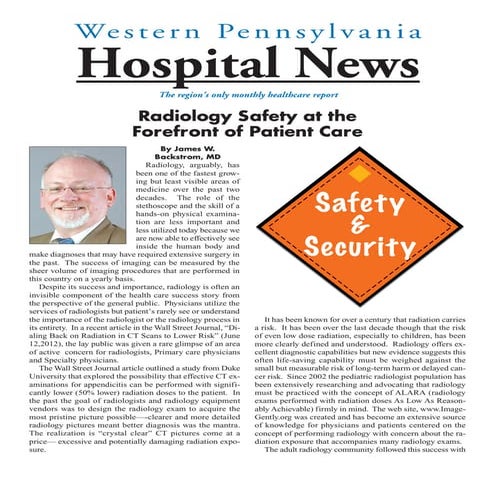 Radiology Safety at the Forefront of Patient Care