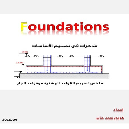 Foundations Design combined footings - تصميم القواعد المسلحه المشتركه والشدادات