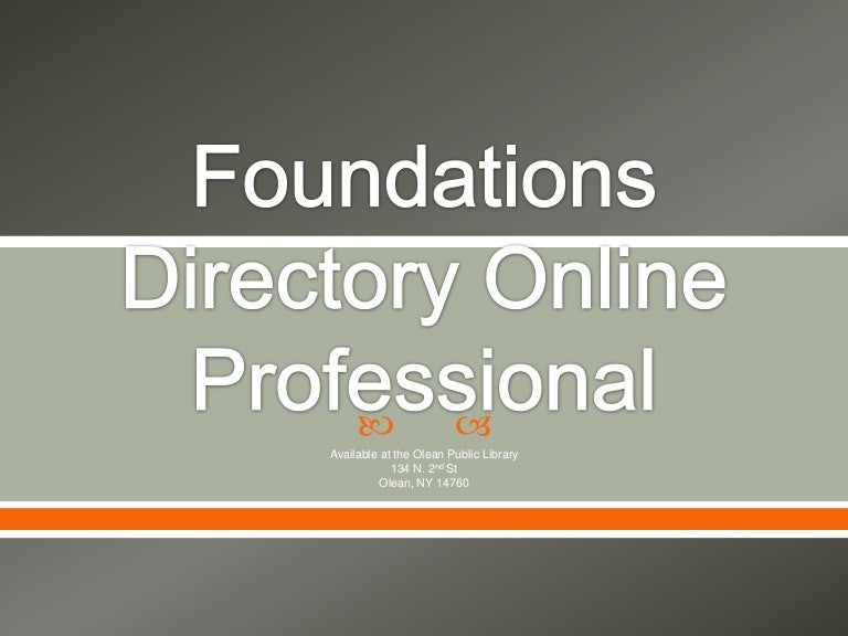 Using Foundations Directory Online Professional