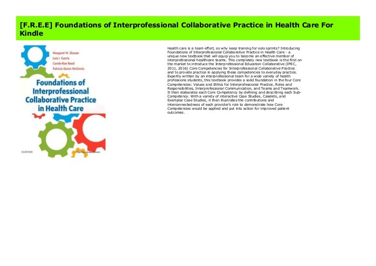 [F.R.E.E] Foundations of Interprofessional Collaborative Practice in