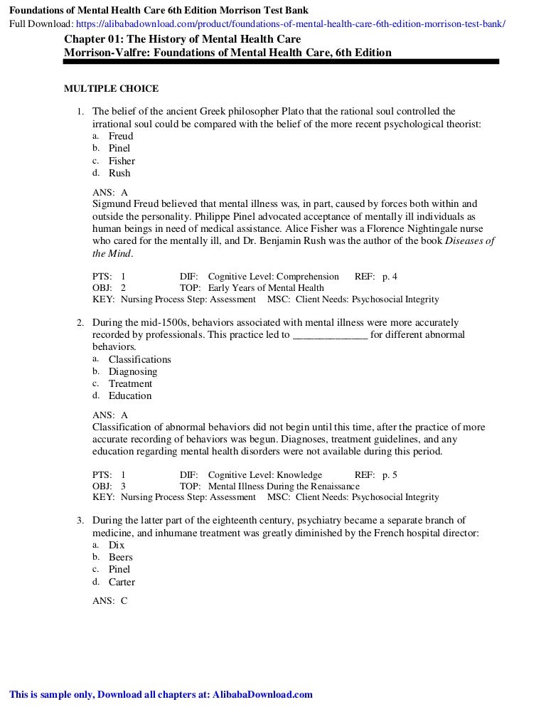 Foundations Of Mental Health Care 7th Edition Pdf Free