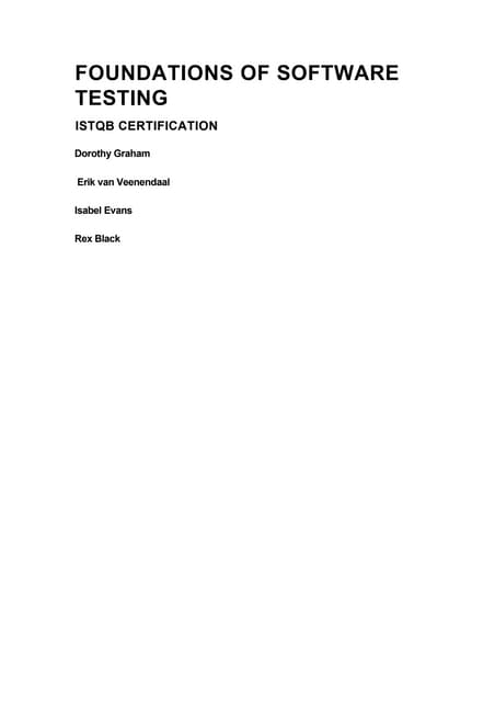 Rex Black Advanced Software Testing Vol 1 Pdf ISTQB REX BLACK book | PDF