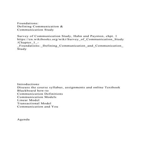 Foundations Defining Communication & Communication Study.docx