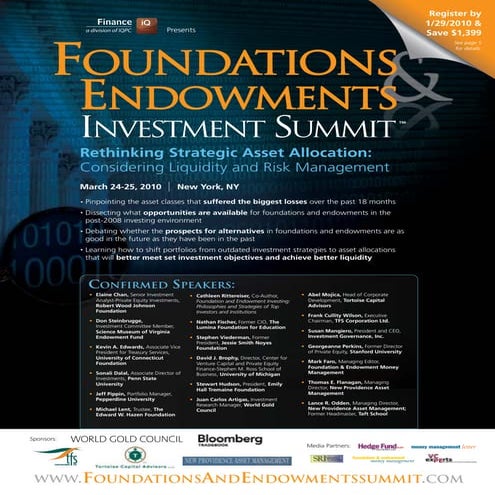 Foundations & Endowments Investment Summit Agenda