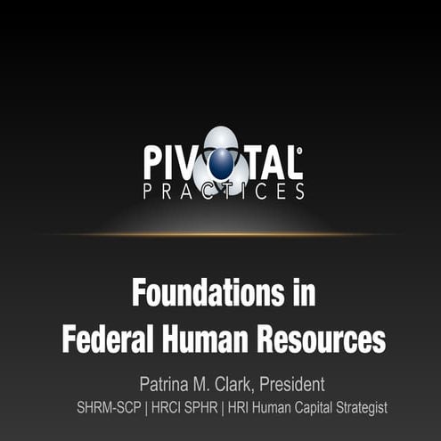 Foundations in Federal Human Resources