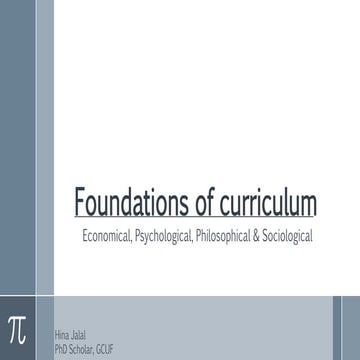 Foundations of curriculum