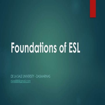 Foundations of ESL