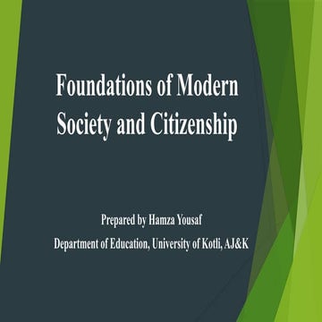 Foundations of Modern Society and Citizenship