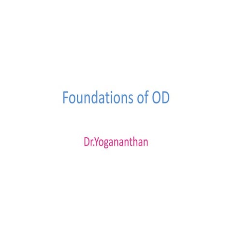 Foundations of od