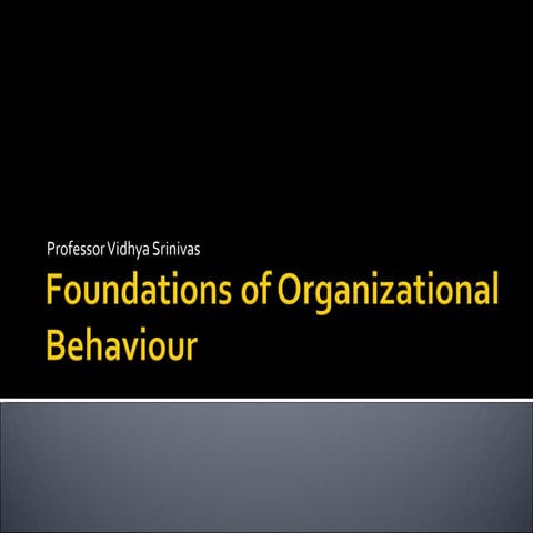 Foundations of organizational behaviour