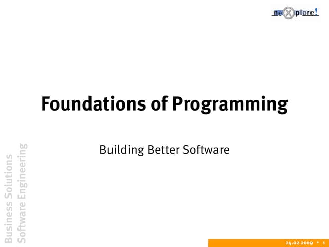 Foundations of programming