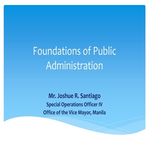 Foundations of public administration