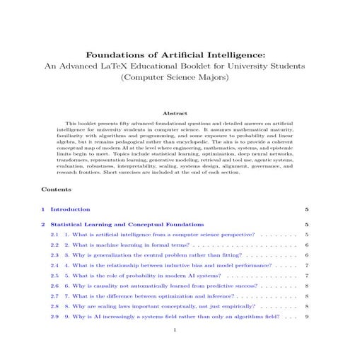 Advanced Foundations of AI: Advanced Concepts for Computer Science ...