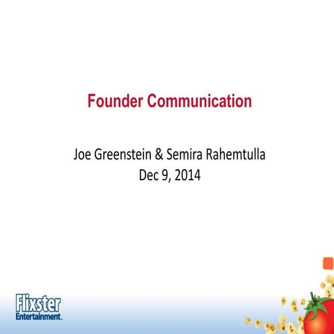 Founder Leadership & Communication Workshop - 12/09/14