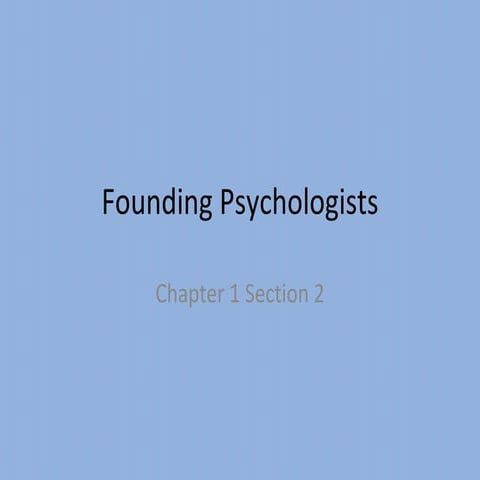Founding psychologists