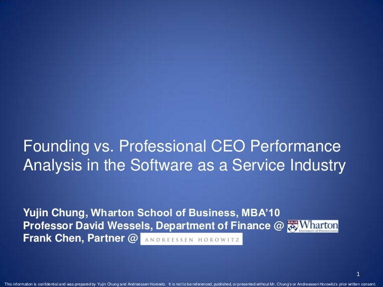 Founding Vs Professional Ceo Performance Analysis In Saas