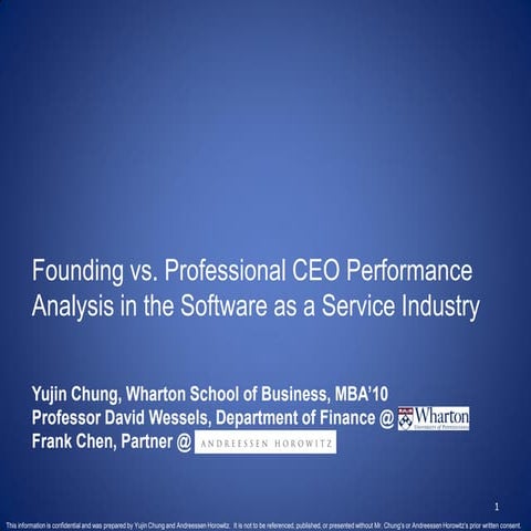 Founding vs Professional CEO Performance Analysis in SaaS