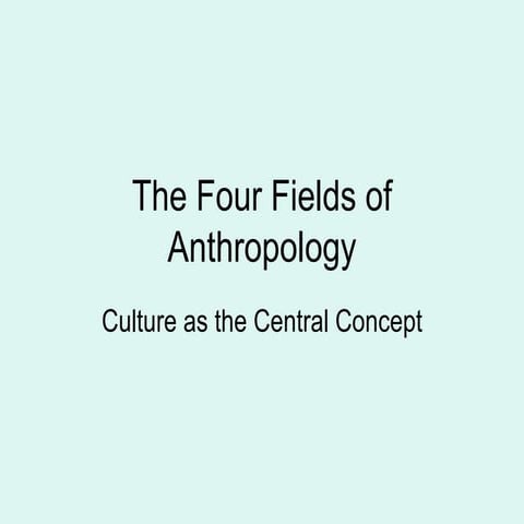 Four Fields in Anthropology