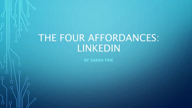 Four Affordances Presentation