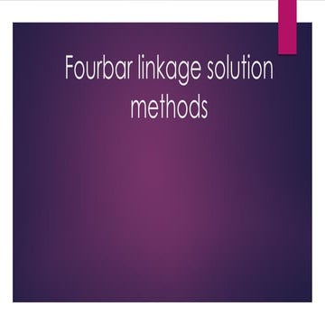 Fourbar linkage solution methods Q&A