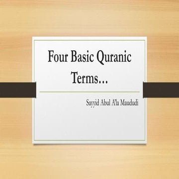 Four basic quranic terms