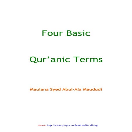Four basic quranic terms maududi