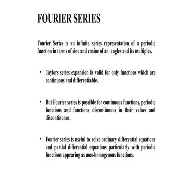 fourier series and its applications of its signals