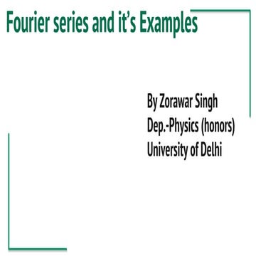 Fourier series and it's examples