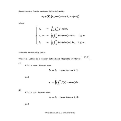 Fourier sine and cosine series