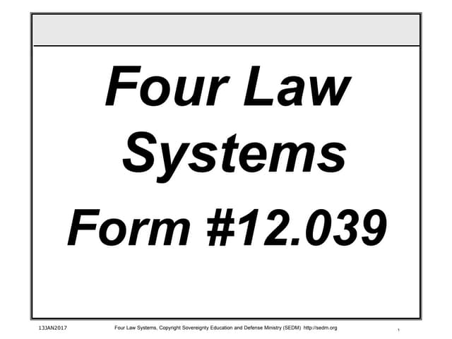 Four Law Systems Course, Form #12.039
