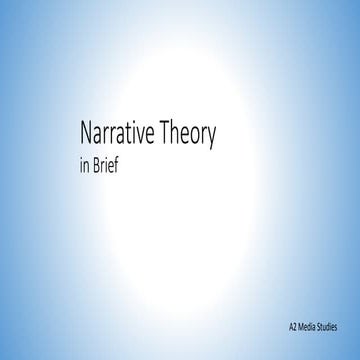 Narrative Theory in Brief