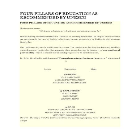 Four pillars of education